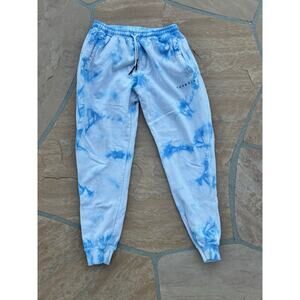 Young La Tie Dye Blue White Drawstring Sweatpant Joggers Size Large